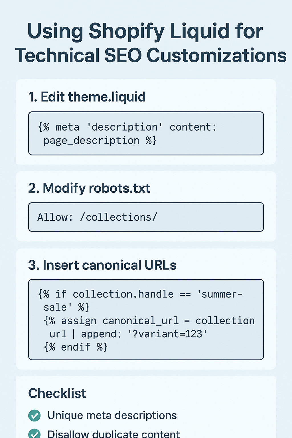 Using Shopify Liquid for Technical SEO Customizations
