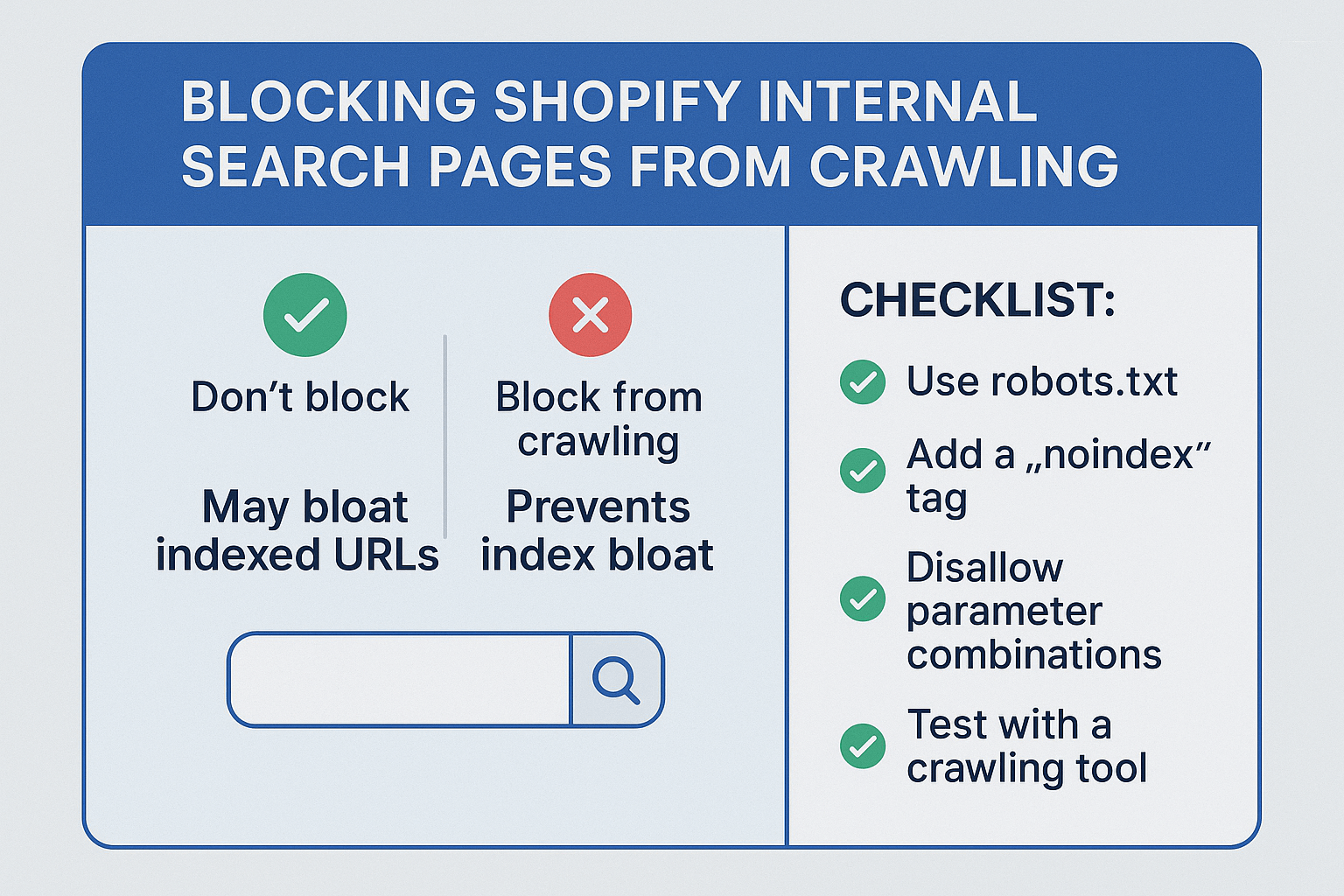 Blocking Shopify Internal Search Pages from Crawling