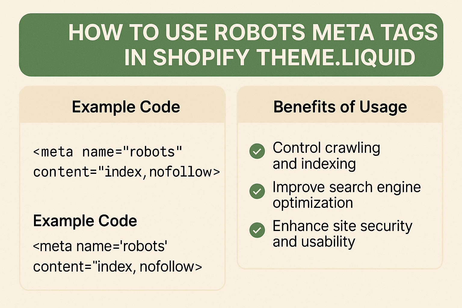 How to Use Robots Meta Tags in Shopify Theme.liquid